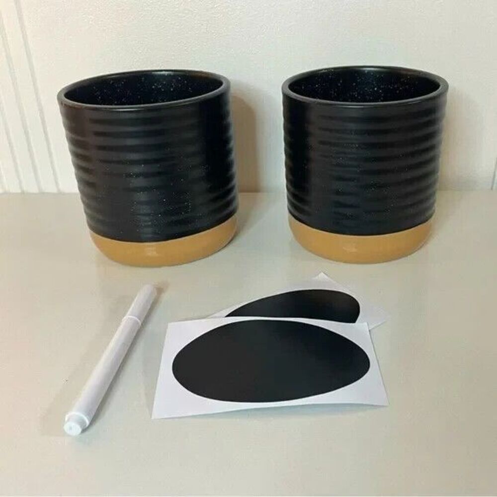 Mod Ceramic Planter Set NWT - Picture 4 of 5